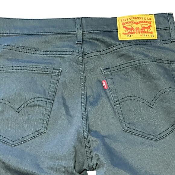 Levi’s 511 Charcoal Gray Jeans in a Size 32 x 34 Cotton Polyester - Picture 3 of 9